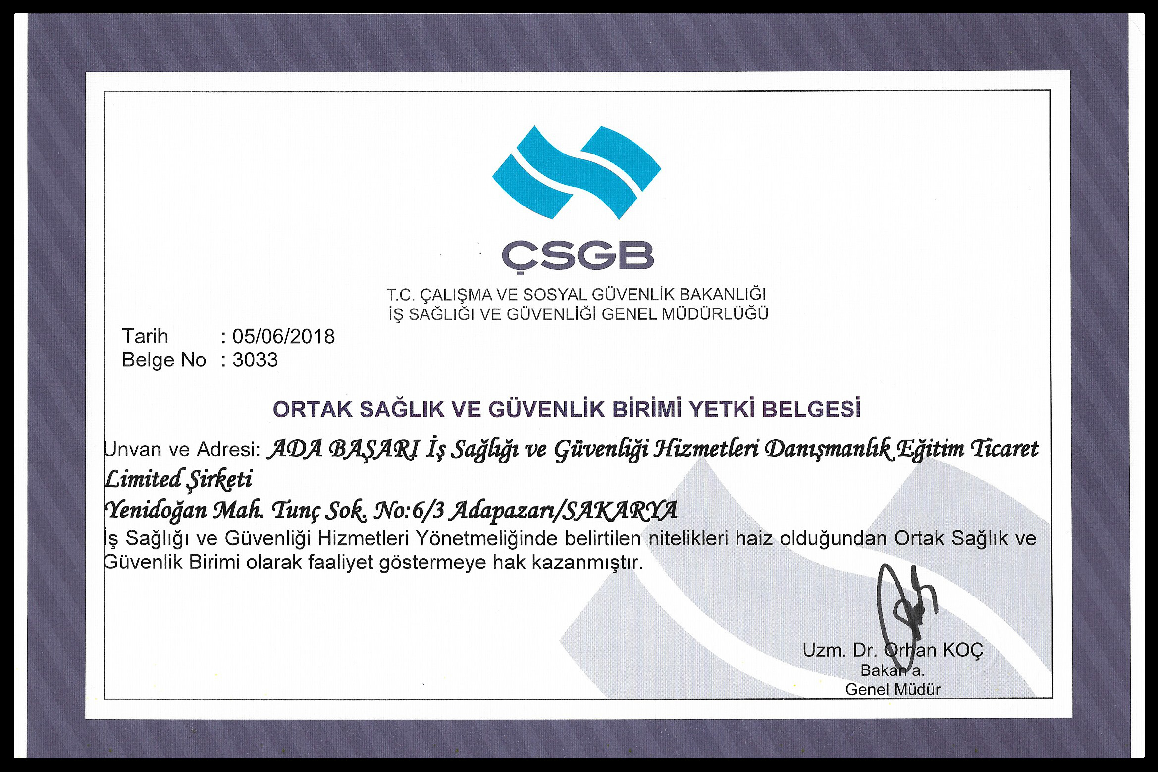 Yetki Belgemiz